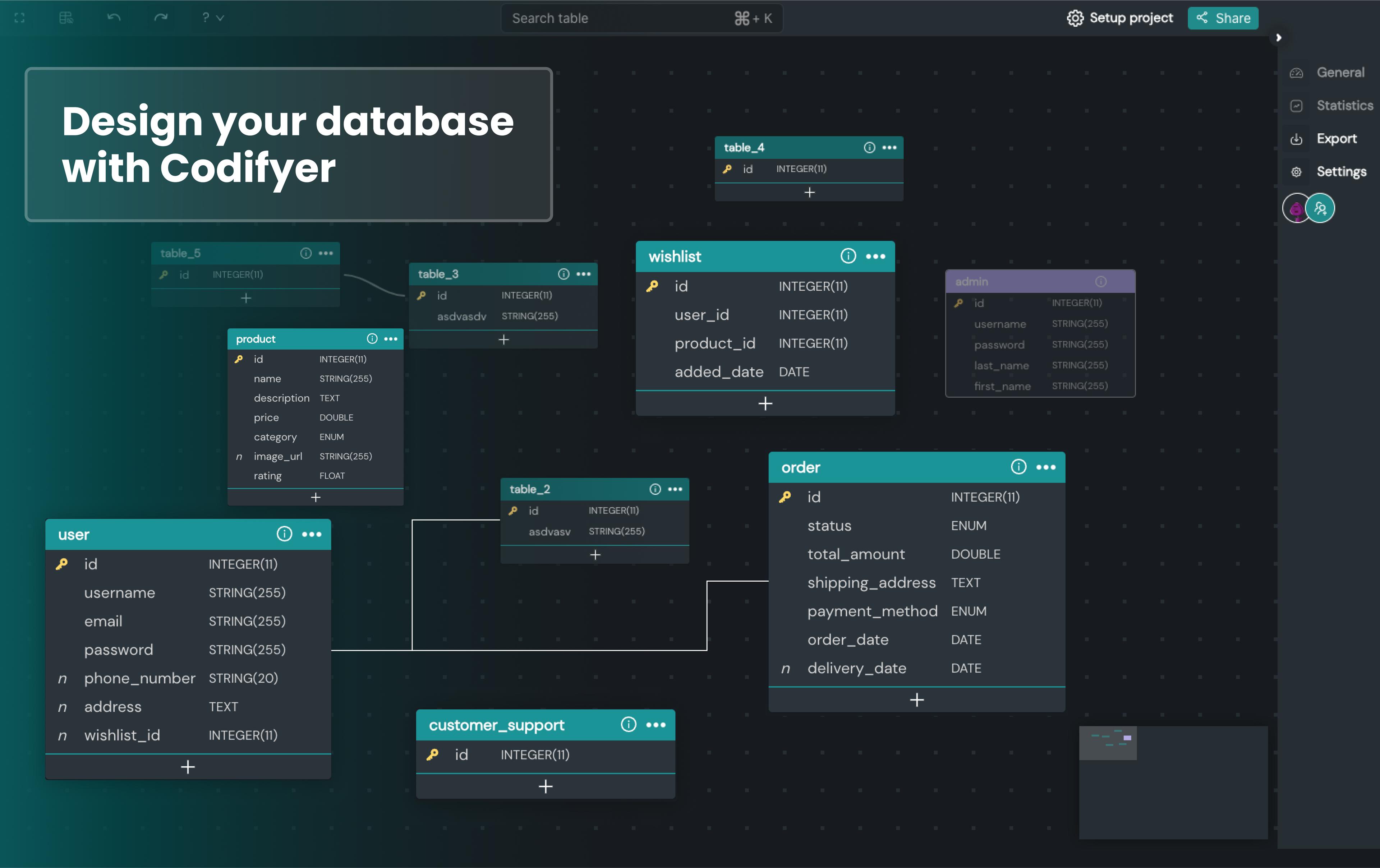 Design your database with Codifyer